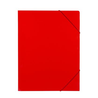 Папка с три капака и ластик Standard Червена