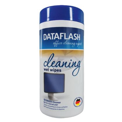 Почистващи мокри кърпи за екрани Data Flash 100 бр.